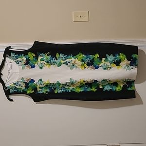 Calvin Klein floral/black sheath dress
